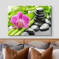 thumbnail image 3 of wall26 Canvas Print Wall Art Purple Orchid Flower Zen Jungle Bamboo Pebbles Nature Wilderness Photography Realism Rustic Landscape Colorful Multicolor for Living Room, Bedroom, Office - 16"x24&q, 3 of 5