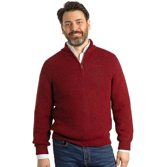 Inca Fashions - Men’s Alpaca 1/4 Zip Pullover Sweater – Soft, Warm & Breathable Knit – Classic Casual Style with Premium Insulating Alpaca Wool – Lightweight, Itch-Free Cold Weather Sweater