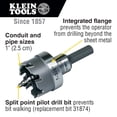 thumbnail image 2 of Cortador de agujeros Klein Tools 31860 de carburo de 35 mm de alta resistencia, 2 of 8
