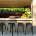 thumbnail image 4 of PayLessHere Metal Bar Stools Industrial Metal Stool Patio Furniture 24 Inches Kitchen Counter Stool Indoor/Outdoor Stool Moden Stackable Barstools Restaurant Dining Chairsbarstools,Black, 4 of 7