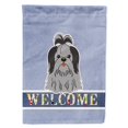 thumbnail image 1 of "Treasures Shih Tzu Black Silver Welcome Flag Canvas House, grande, multicolor" Caroline's Treasures BB5670CHF, 1 of 1