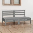 thumbnail image 1 of vidaXL Garden 2-Seater Sofa Grey Solid Pinewood, 1 of 4