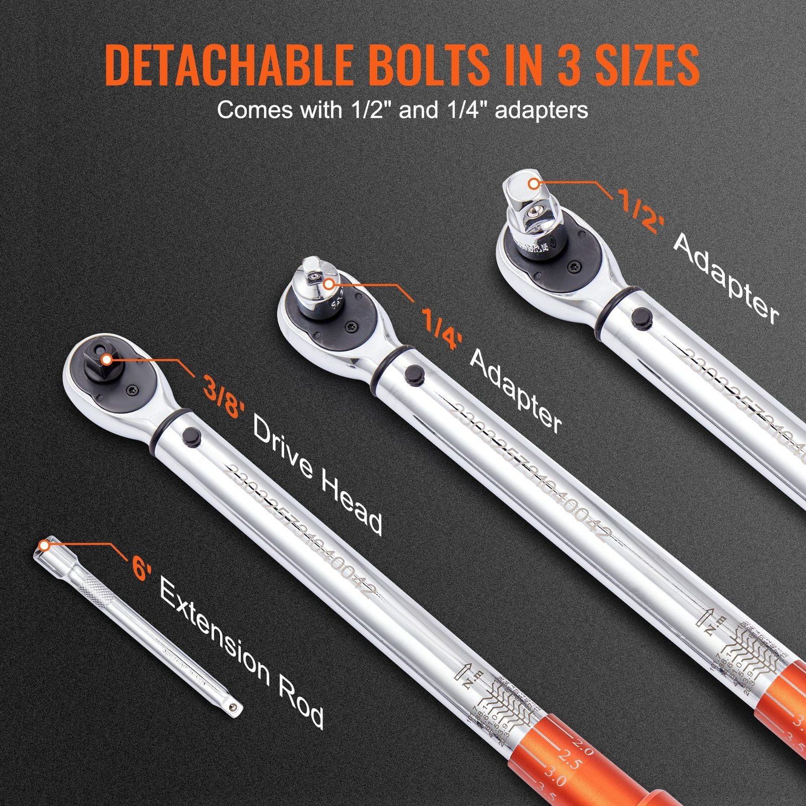 Torque Wrench  3/8-inch Drive Click Torque Wrench 10-80ft.lb/14-110n.m  Dual-Direction Adjustable Torque Wrench Set  Mechanical Dual Range Scales Torque Wrench Kit with Adapters Extension