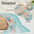 thumbnail image 3 of Coastal Beach Pillow Protectors with Zipper Standard Size, Ocean Wave Summer Sea Starfish Coral Teal Beige Soft Brushed Microfiber Breathable Throw Pillow Covers, Pillowcase for Couch Sofa 20"x26", 3 of 9