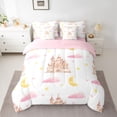 thumbnail image 2 of Homewish Pink Castle Bedding Comforter Set 7pcs for Teens Adults Female,Dreamy Princess Queen Bedding Sets Super Cozy,Stars Print Queen Sheet Sets,Super Cozy Room Decor,Reversible, 2 of 8