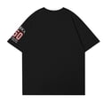 thumbnail image 4 of Women's Short Sleeve Round Neck T-Shirt with USA 250th Anniversary Flag Print, Loose Fit Casual Independence Day Top for Patriotic Celebrations Black 5XL, 4 of 5