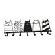 thumbnail image 3 of Metal Black Cat Key Suppilón de pared Panger de pared Decoración de arte de pared decorativo con 7 ganchos para la de jardín de la toalla de, 3 of 9