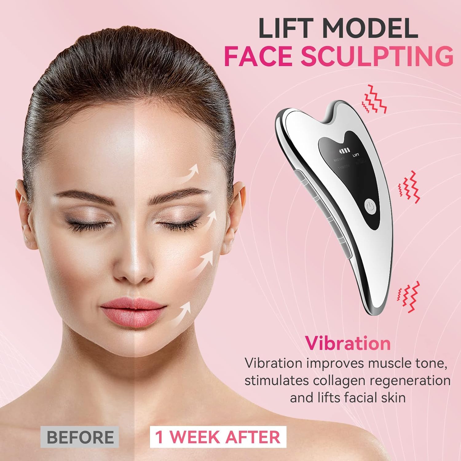 Masseur Visage Gua Sha - Anti-rides, Rajeunissement, Pour Visage Et Corps