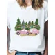 thumbnail image 1 of Ropa con estampado de Feliz Navidad de Año Nuevo para mujer, camisetas de estilo informal con estampado de ciervo de Navidad lindo, moda, 1 of 5