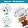 thumbnail image 5 of Stainless Steel Tumbler with Straw and Handle, Double Wall Insulated Tumblers, Red Panda Pattern, 5 of 9
