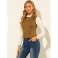 thumbnail image 4 of DARING DIVA Women's Faux Suede Female Short Jacket Outwear Vest XS Camel, 4 of 6