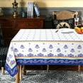 thumbnail image 3 of Polish Pottery Style Tablecloth, Blue Ceramic Table Cloth, Farmhouse Tablecover for Rectangle Tables 60 x 102, Perfect for Kitchen Dinner, Restaurant,Holiday Picnic Party Table Cover, 3 of 6