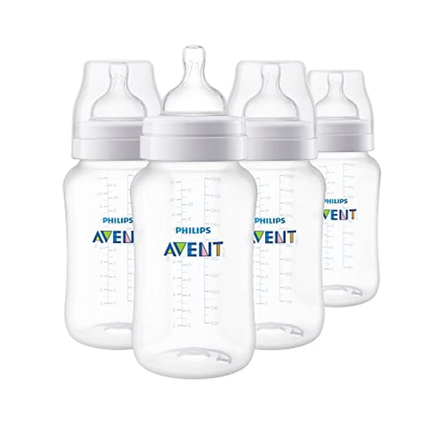 Paquete de 4 Biberones Anticólicos Philips AVENT 11 oz Transparente SCY106/02