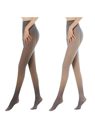 FULNEW Fake Translucent Nude Tights Fleece Lined Tights for Women
