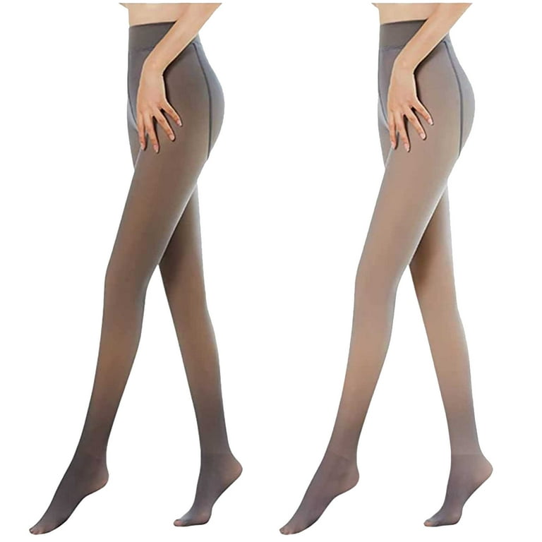 Frostluinai Clearance Items！Fleece Lined Tights For Women Leggings Thermal  Pantyhose Fake Translucent Tights Opaque High Waisted Winter Warm Sheer  Tight Warm Fleece Pantyhose(2PCS) 