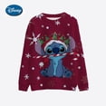thumbnail image 5 of Nuevo jersey casual de manga larga de moda para mujer, top holgado con cuello redondo estampado, sudadera navideña de Disney Stitch, 5 of 5