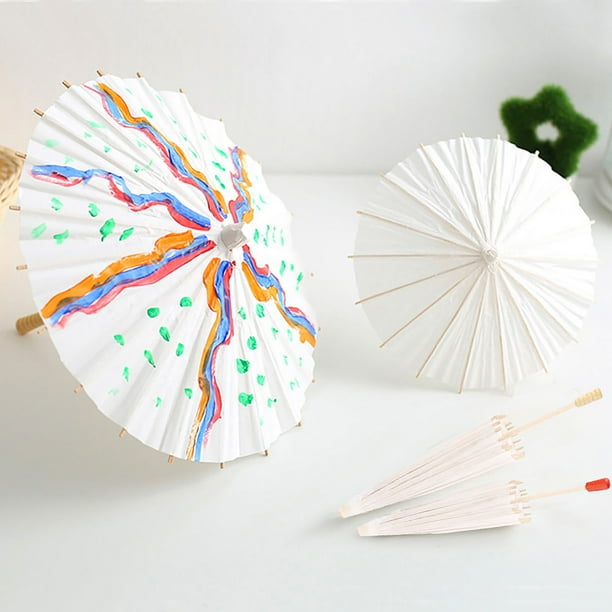 Sombrilla de papel ANGGREK de 60 cm de Diámetro blanca para Bodas y Manualidades DIY