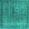 thumbnail image 1 of Ahgly Company Machine Washable Indoor Square Oriental Turquoise Blue Industrial Area Rugs, 7' Square, 1 of 4