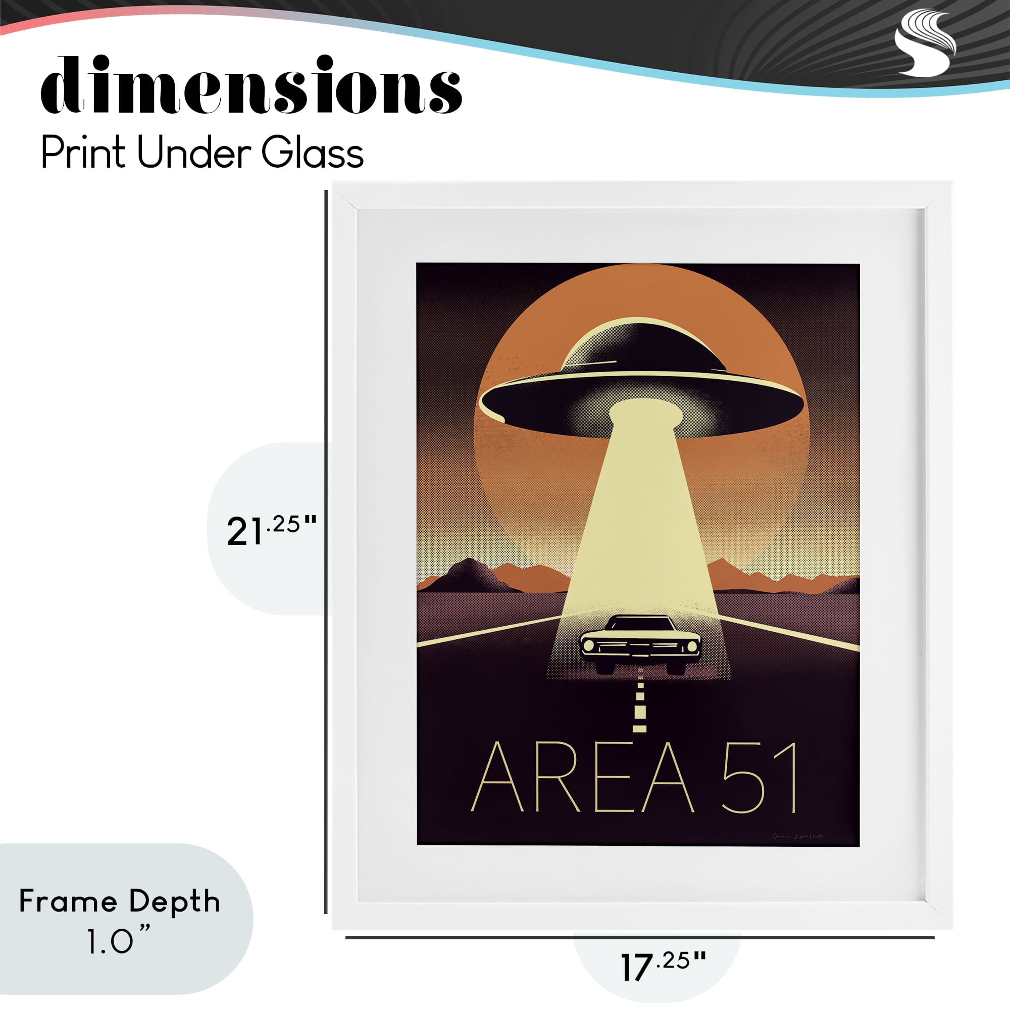 Stupell Industries Abduction On The Road White Framed Print Under Glass, design by Omar Escalante