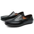 thumbnail image 3 of Spring Summer New Men's Casual Hollow Loafers Slip On Breathable Leather Flats Boat Shoes Driving Shoes Moccasins Comfort Walking Shoes, 3 of 15