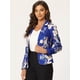thumbnail image 2 of Chaqueta Tipo Blazer Informal Con Solapa De Muesca Y Manga Larga Para Mujer Azul Real-floral S, 2 of 6