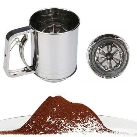 

Home Stainless Steel Flour Sieve Filter Baking Icing Sugar Powder Strainer