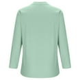 thumbnail image 4 of Fanxing Women Cotton Linen Shirt Summer V Neck Blouse 3/4 Rolled Sleeve Button Down Linen Shirt Tunic Tops XS,S,M,L,XL,XXL,XXXL,XXXXL, 4 of 6