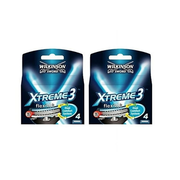 Wilkinson Sword Xtreme3, 4 Count Refill Razor Blades (Pack of 2)