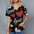 thumbnail image 4 of Valentines Day Womens Scrubs Top V Neck Nurse Shirts Stretch and Moisture Wicking Scrub Tops with Pockets, 4 of 4