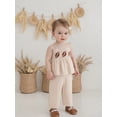 thumbnail image 4 of BemeyourBBs Toddler Baby Girl Football Outfit Cute Infant Girls Summer Clothes Embroidery Sleeveless Smocked Camisole Tank Top Wide Leg Pants Set, 4 of 9