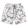 thumbnail image 4 of Bixox Men's Alpacas and Hearts printing Casual Classic Fit Short Summer Beach Shorts, 4 of 6
