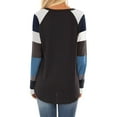 thumbnail image 5 of Hubery Women Striped Long Sleeve Tunic Tshirt, 5 of 5