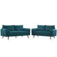 thumbnail image 2 of Modway Revive 2-Piece Fabric Upholstered Sofa and Loveseat Set in Teal, 2 of 8