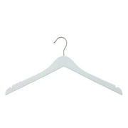 NAHANCO #20117 17" Low Gloss White Wooden Shirt Hangers (Pack of 100)