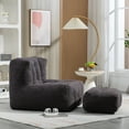thumbnail image 5 of Fluffy Bean Bag Chair, Comfortable Bean Bag for Adults and Children, Super Soft Lazy Sofa Chair with Memory Foam and Ottoman, Indoor Modern Focus Bean Bag Chair for Living Room, Bedroom, Apartment, 5 of 14
