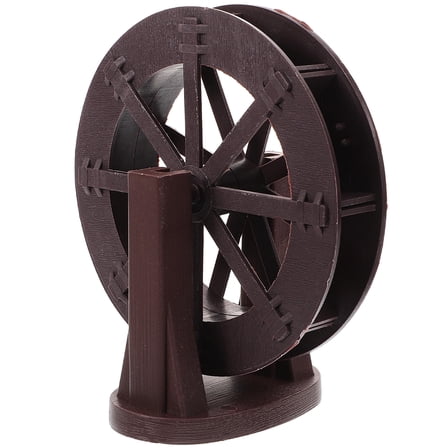 MIPCASE Dark Brown Plastic Water Fountain Wheel Decor for Garden and Scene Layout