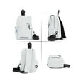 thumbnail image 2 of Deago Crossbody Sling Bag for Men Women Casual Shoulder Backpack Chest Bag for Hiking Travel with Reflective Strip (White), 2 of 9