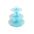 thumbnail image 1 of Ounissouiy Soporte de pastel de 3 niveles, soporte de exhibición para magdalenas, magdalenas, festivales, bodas, aniversario, fiesta, mesa, bandeja de Kits de decoración para fiestas Azul claro Ounissouiy HA063183-04, 1 of 6