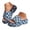 Blue, variant on Women's Denim Cloth Platform Slides Washed Cotton Plaid Slip on Walking Sandals Wide Width Summer Arch Support Shoes Blue Size 8