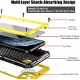 thumbnail image 2 of iPhone 11 Pro Case Waterproof Metal Heavy Duty Case with Built-in Screen Full Body Protective Shockproof Drop Proof Tough Rugged Military Grade Defender Case, Yellow, 2 of 8