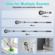 Electric Spin Scrubber for Cleaning Bathroom,Cordless Electric Shower Scrubber with Power LCD Display Voice Broadcast,9 Replaceable Heads Shower Cleaning Brush for Bathroom Bathtub Grout Kitchen