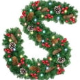 thumbnail image 1 of Christmas Rattan Garland with Led Light Outdoor 2.7m Christmas Rattan Decoration Garland for Stair Railing Fireplace Door Windows, 1 of 9