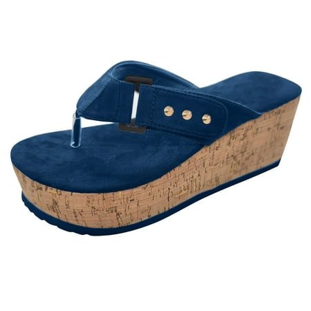 

fvwitlyh Sandals for Women Women s Hi-Lo High Wedge Wedge Pump Sandals