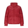 thumbnail image 5 of Fashion Plus Size Hooded Coats for Womens Winter Warm Solid Color Down Jacket Short Thick Stand Up Collar Style Jacket, 5 of 8