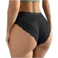 thumbnail image 4 of HUPOM Thinx Period Underwear For Women Girls Underwear High Waist Leisure Tie Seamless Waistband Black L, 4 of 9