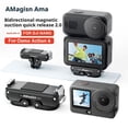 thumbnail image 4 of Magnetic Quick Release Camera Mount for Action Cameras, Aluminum Alloy & Stainless Steel Bidirectional Design with Upgraded Claws, Fast Switching & Secure Attachment, Black, 4 of 8