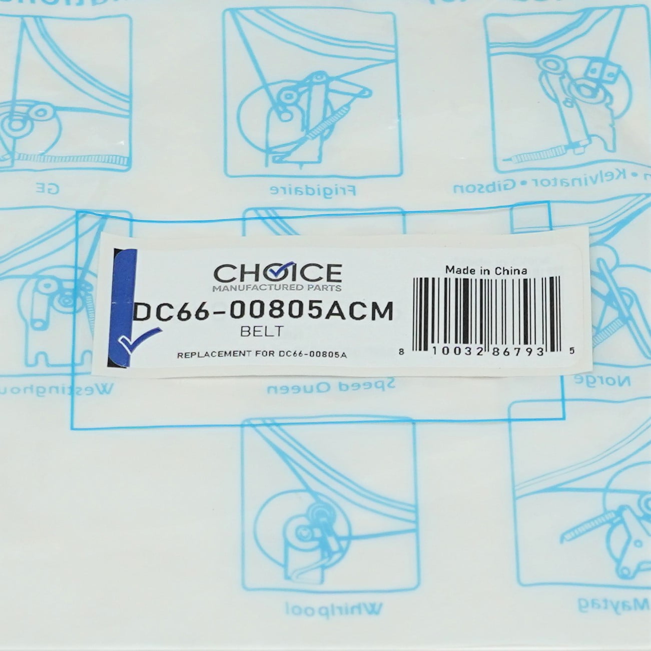 DC66-00805A Dryer Drive Belt for Samsung V-Timing Gear Drum Belt Choice Parts