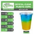thumbnail image 4 of [250 Count] 12 oz Clear Plastic Disposable PET Cups with Lids | Crystal Clear PET Cup | Cold Smoothie | Iced Coffee Go Cups | Ideal for Coffee, Parfait, Juice, Soda, Cocktail, Party Cups (12OZ), 4 of 7