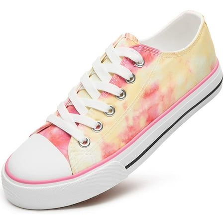 

ZGR Women’s Canvas Low Top Sneaker Lace-up Classic Casual Shoes Black and White