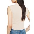 thumbnail image 2 of Kmbangi Women's Mock Neck Tank Tops Basic Sleeveless Solid Color Ruched Crop Tops Slim Fit Summer Shirts, 2 of 9